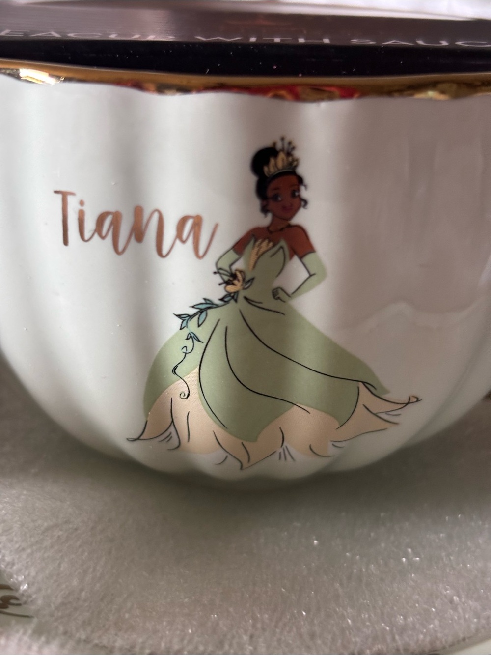Disney Princess Teacup and Saucer in Sage and Gold